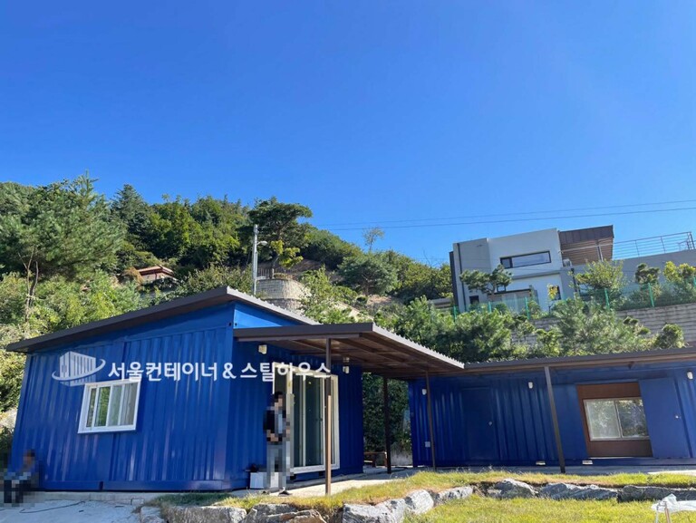 양평 허가용 컨테이너 주택 시공 완료, 지붕 출장 제작