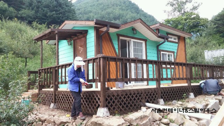   영월, 3m6.5m 미니2층 이동식 주택 출고, 데크 및 넥산 시공