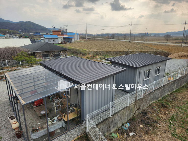 컨테이너지붕공사, 여주 컨테이너 골지붕판넬 출장작업 마쳤습니다. 서울컨테이너에요~