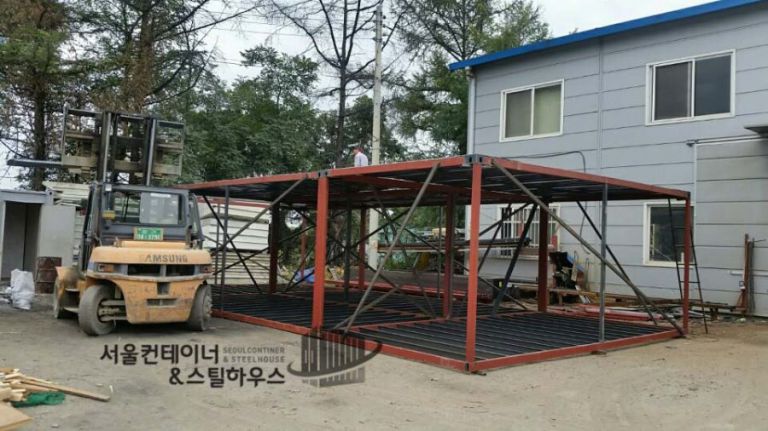   3m*6m 4연동 컨테이너 제작 및  상암동  누리꿈스퀘어 야외광장  현장 설치모습