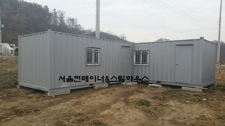   양평 3m6m중고컨테이너2둥 ㄱ자설치