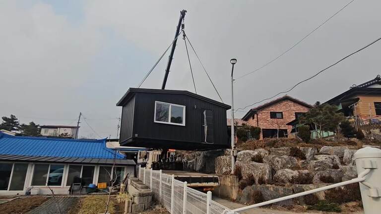 이천 장호원 농막 이동식주택 하차 모습