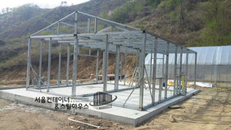   횡성 3.5m7m연동 이동식주택 트라스 현장 출장제작