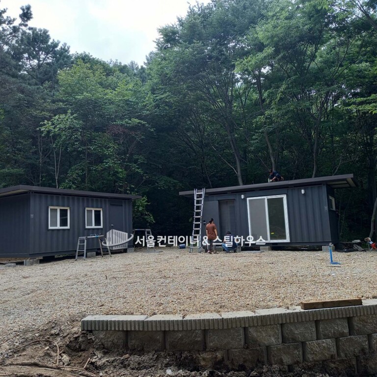 양평 농막컨테이너 출고 및 컨테이너지붕 출장작업